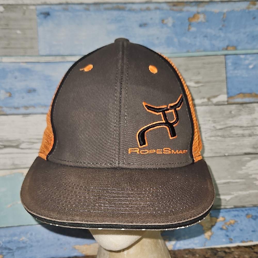Men's Black and Orange Trucker Hat